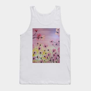 Blooming Flowers, Pink floral decor, pink flowers, pink and purple flowers in the sun Tank Top